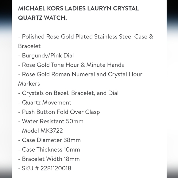 Michael Kors Lauryn Crystal Quartz watch mk3722 - Picture 12 of 12